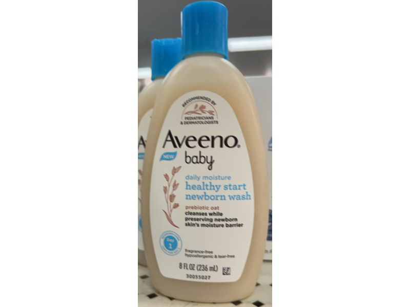 Aveeno Baby Daily Moisture Healthy Start Newborn Wash, Prebiotic Oat, 8 fl oz/236 mL