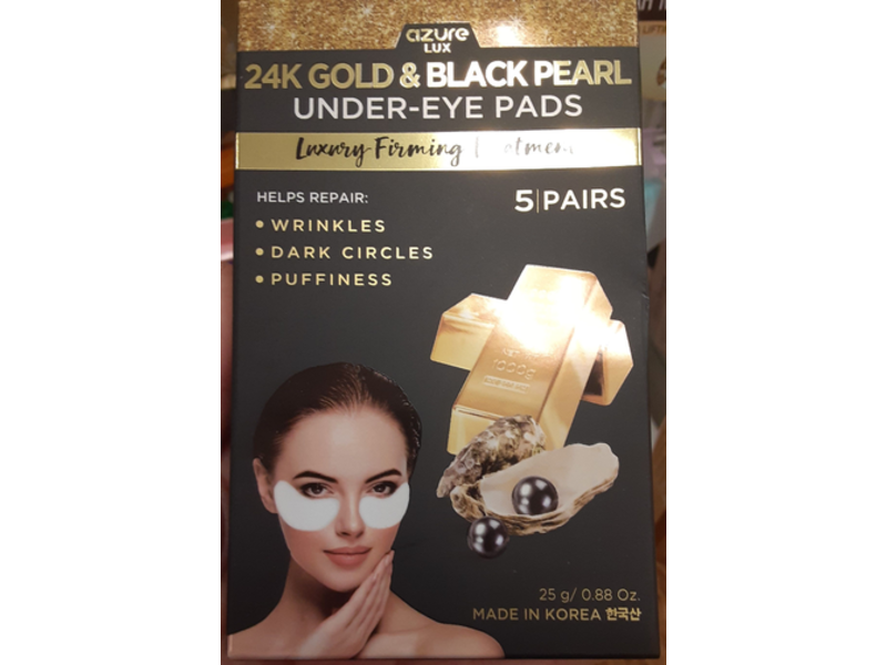 24K Gold & Black Pearl Under Eye Pads, 5 Count