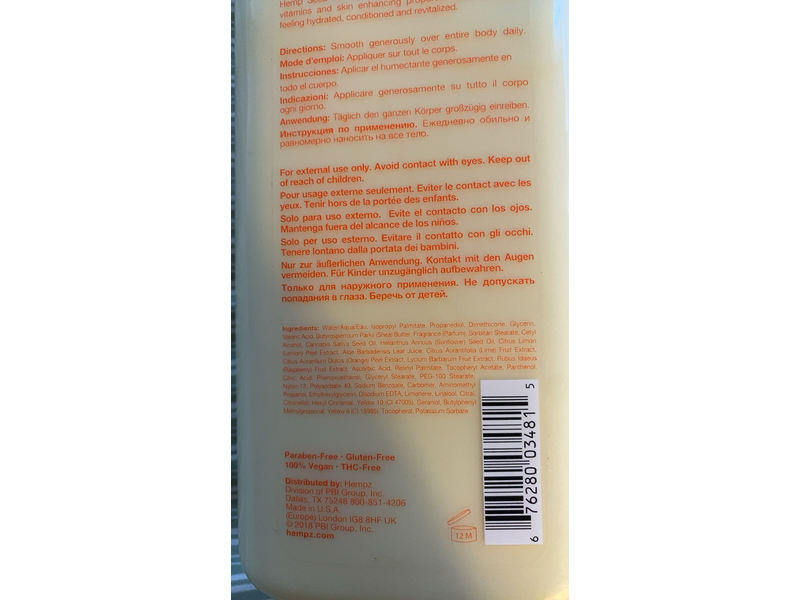 Hempz Limited Edition Herbal Body Moisturizer, Goji Orange Lemonade, 21 fl oz/621 mL
