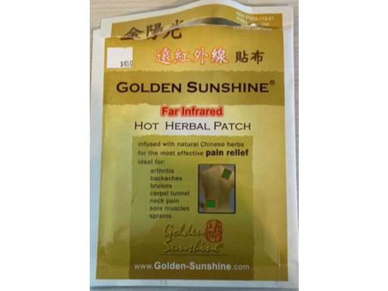 Golden Sunshine Hot Herbal Patch, Far Infrared, Pack Of 5