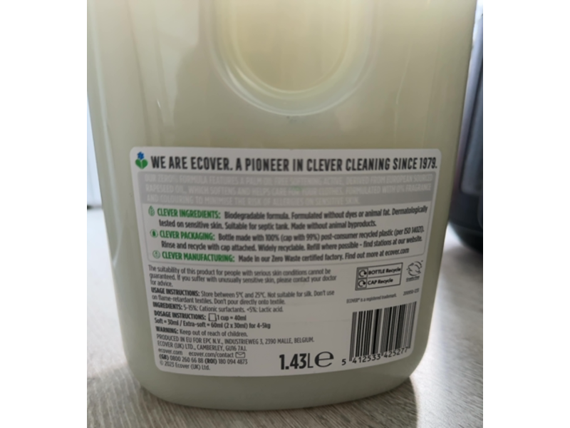 Ecover Sensitive Fabric Softener, 1.43 L, Pack Of 2