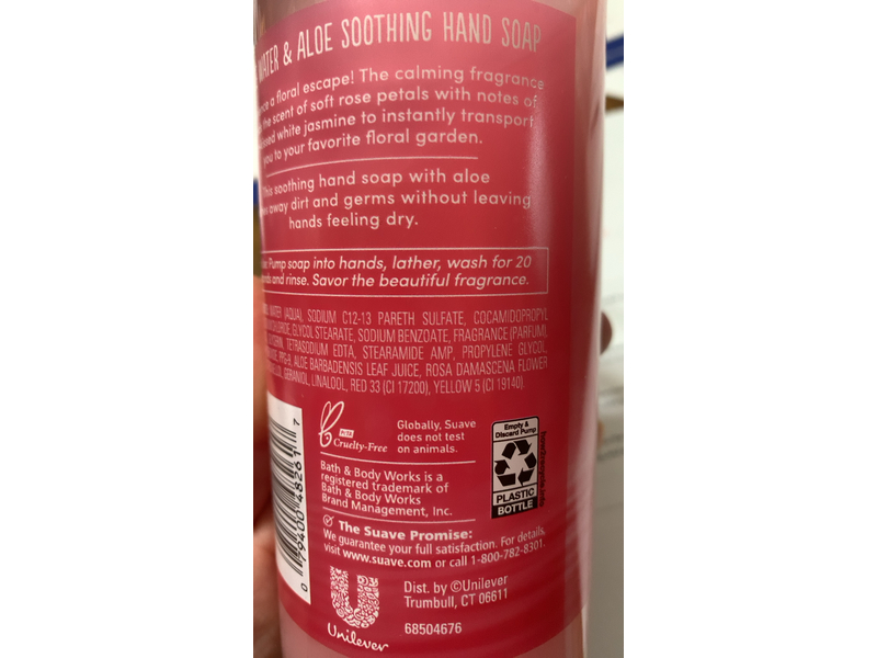 Suave Soothing Hand Soap, Rose Water & Aloe, 13.5 fl oz/400 mL