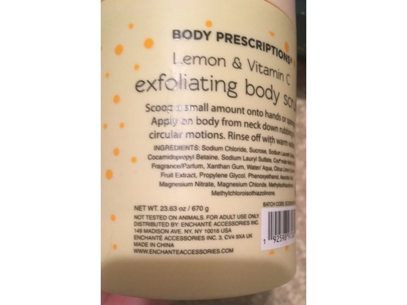 Body Prescriptions Make Lemonade Exfoliating Body Scrub, Lemon & Vitamin C, 23.63 oz/670 g