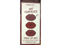 Qibest Cosmetics Lip Gloss, Lipstick & Lip Liner Set, Hot Chocolate - Image 3