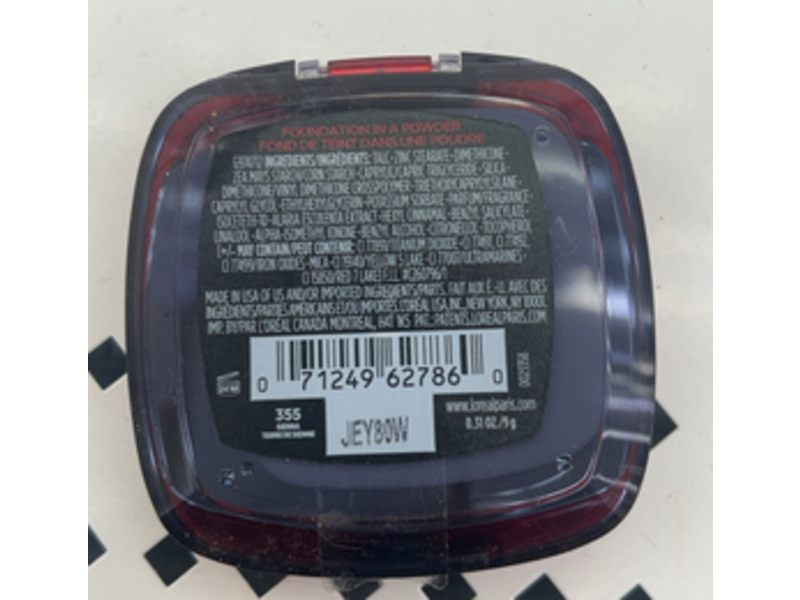 L'Oreal Paris Makeup Infallible Fresh Wear Foundation In A Powder, 355 Sienna, 0.31 oz/9 g