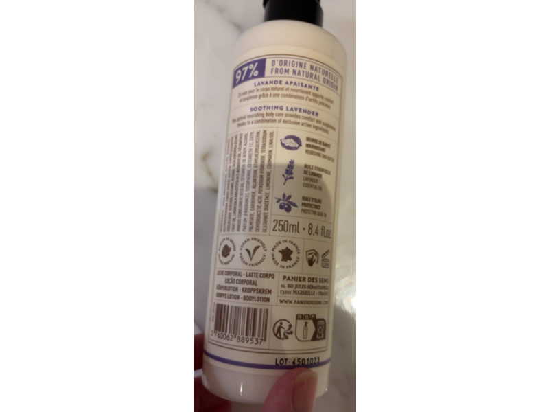 Panier De Sens Body Lotion, Lavender Essential Oil, 8.4 fl oz/250 mL