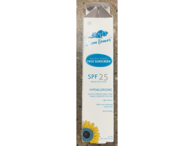 Green Beaver Co. Natural Mineral Face Sunscreen, SPF 25, 40 mL