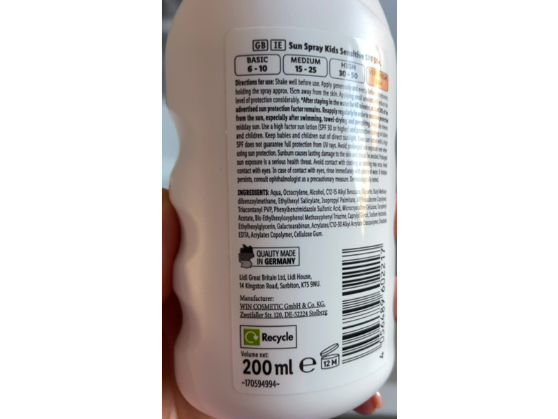 Cien Sun Kids Sensitiv Sun Protect Spray, SPF 50+, 200 mL