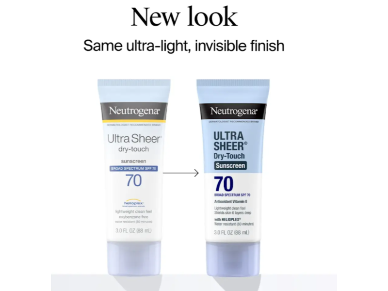 Neutrogena Ultra Sheer Dry-Touch Sunscreen Lotion, SPF 70, 3 fl oz/88 mL
