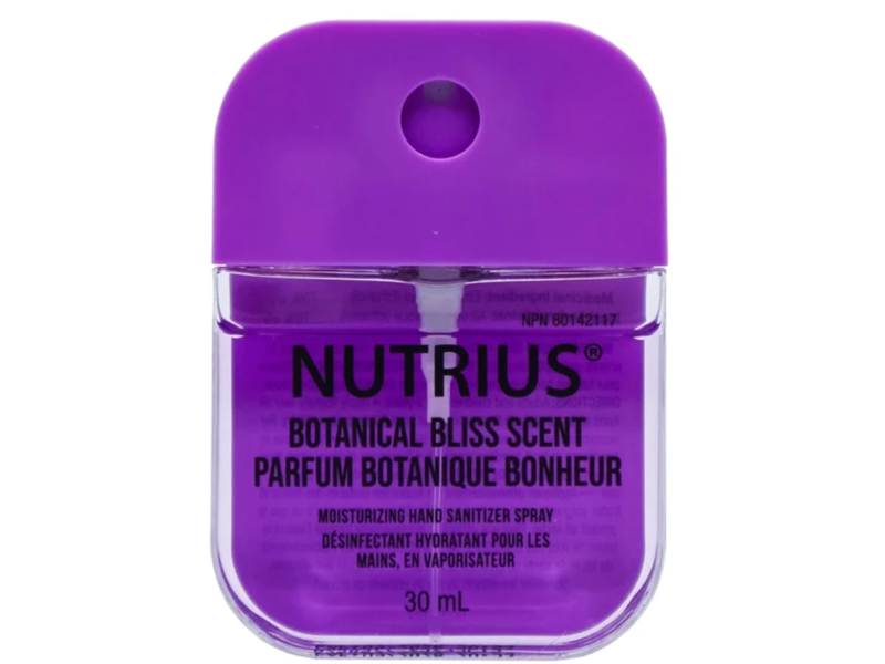 Nutrius Moisturizing Hand Sanitizer Spray, Botanical Bliss Scent, 30 mL