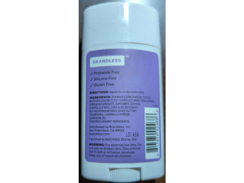 Brandless Deodorant, Lavandin, 1.7 oz/48g