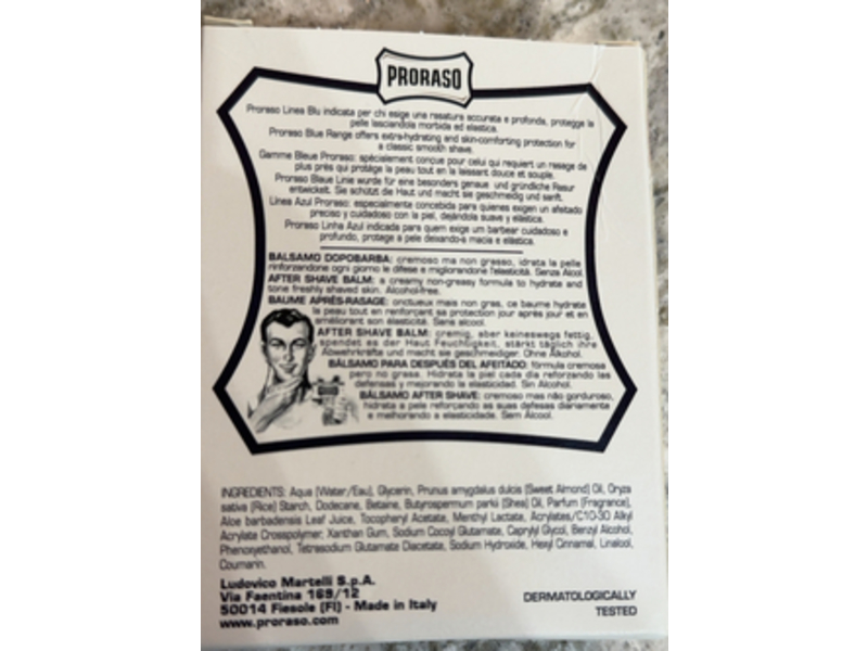Proraso After Shave Balm, 3.4 fl oz/100 mL