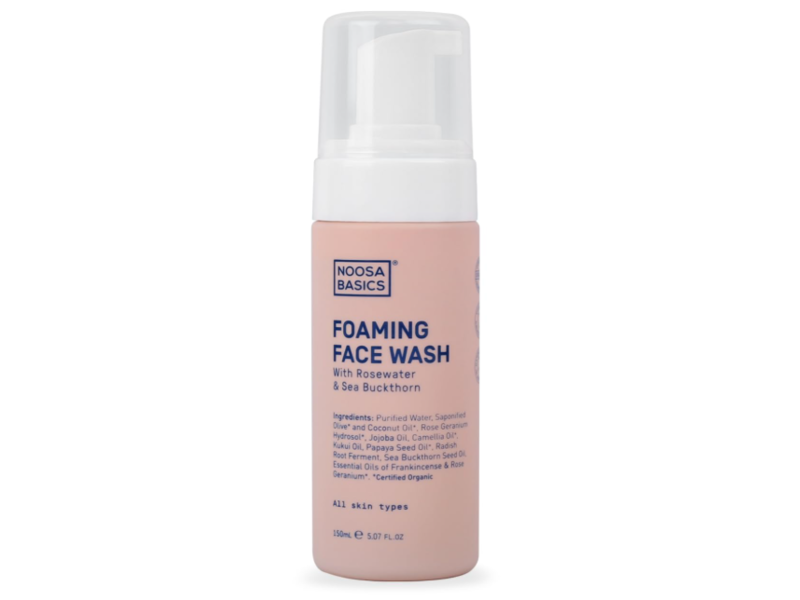 Noosa Basics Foaming Face Wash, Rosewater & Sea Buckthorn, 5.07 fl oz/150 mL