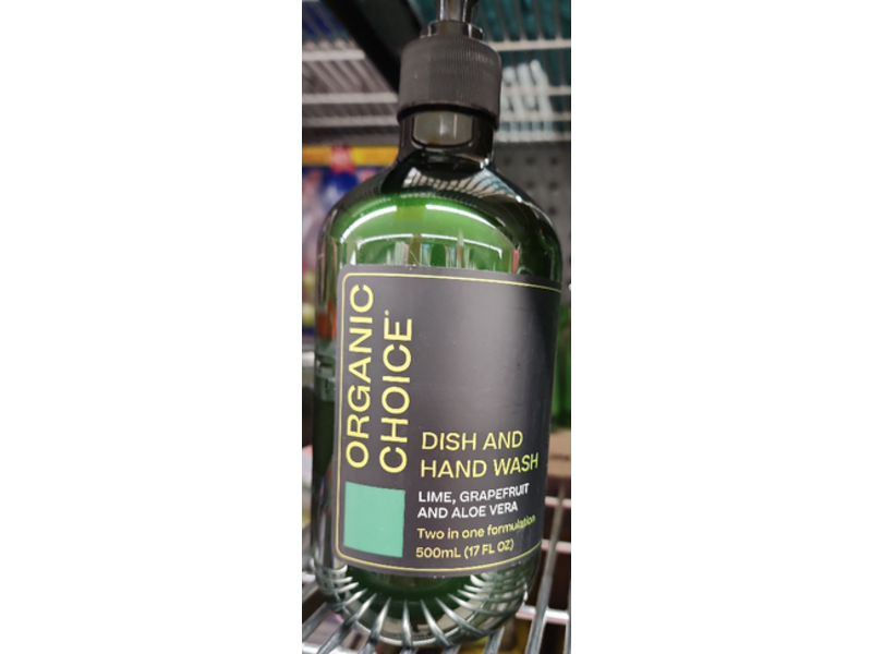 Organic Choice Dish & Hand Wash Liquid, Lime, Grapefruit & Aloe Vera, 17 fl oz/500 mL