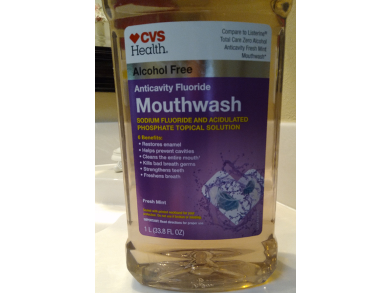 Cvs Health Anticavity Fluoride Mouthwash, Fresh Mint, 33.8 fl oz/1 L