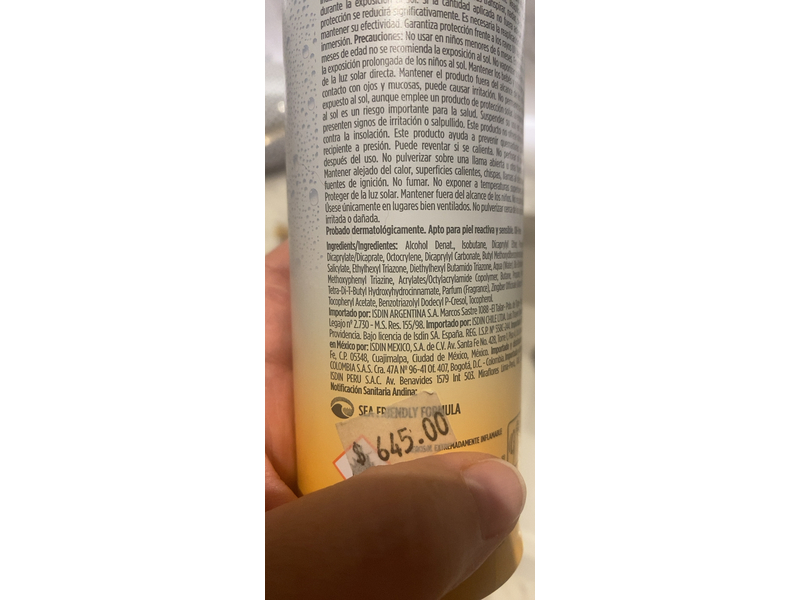 Isdin Fotoprotector Transparent Spray Wet Skin, SPF 50, Ginger, 250 mL