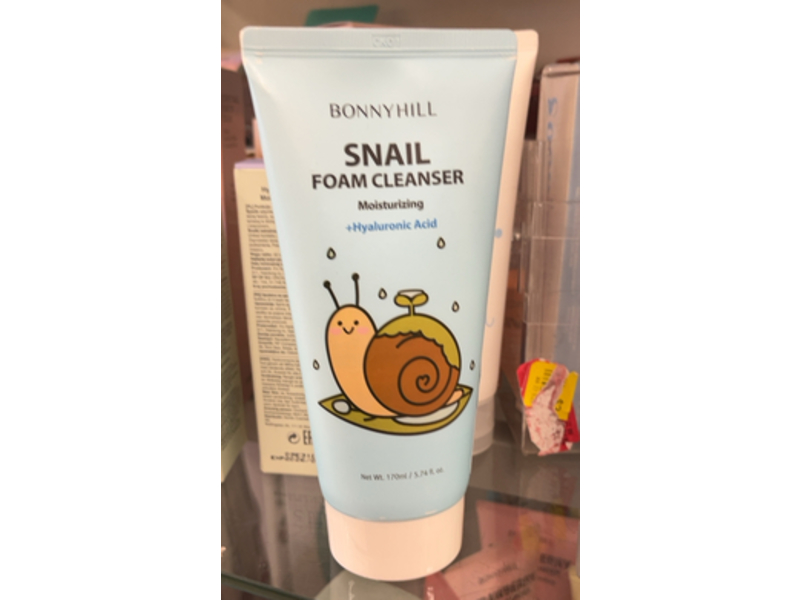 Bonnyhill Snail Moisturizing Foam Cleanser, +Hyaluronic Acid, 5.74 fl oz/170 mL
