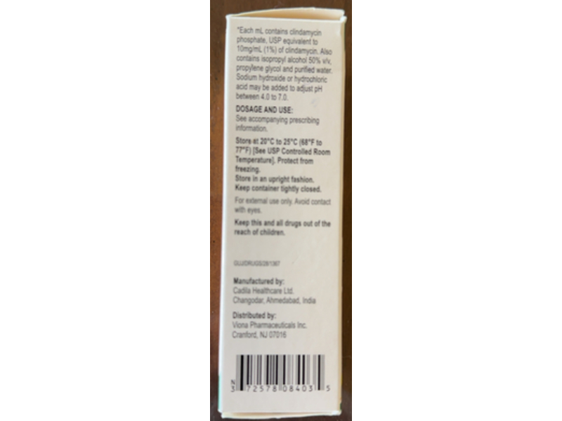Clindamycin Phosphate Topical Solution USP 1%, 60 mL Viona (RX)