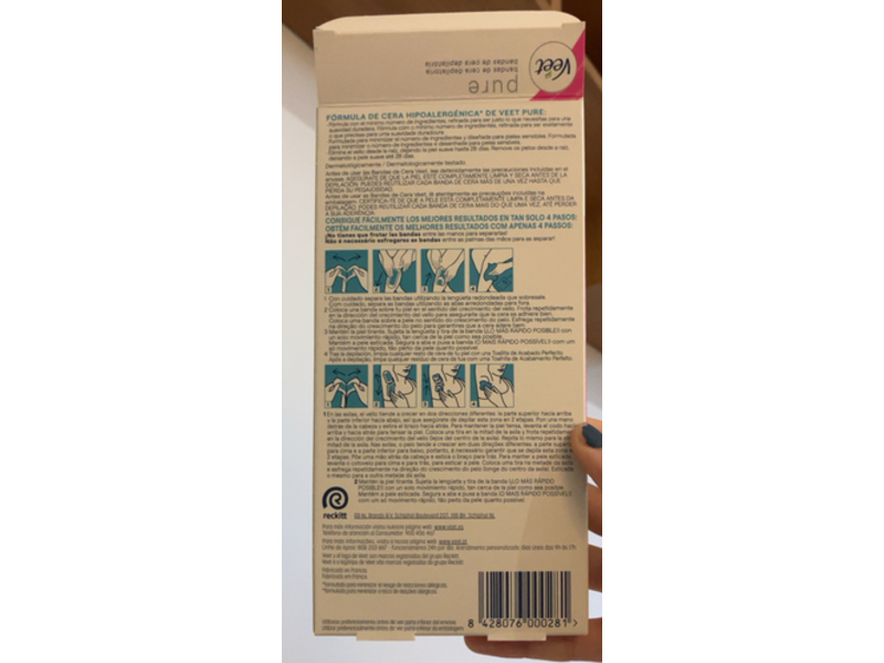 Veet Pure Depilatory Wax Strips, 20 Count