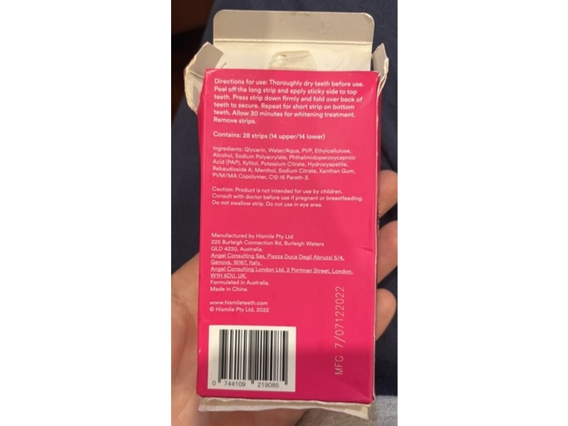 Hismile Pap+ Teeth Whitening Strips, 14 Count