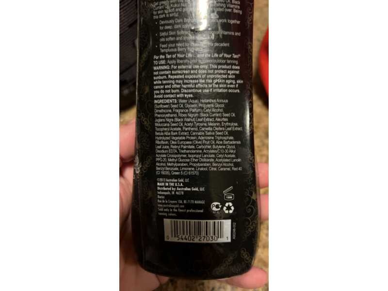 Australian Gold Sinfully Black Bronzing Tanning Lotion, 15x Deep Dark, 8.5 oz/250 mL