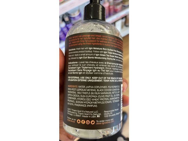tgin Curl Bomb Moisturizing Styling Gel, 13.0 fl oz/384 mL
