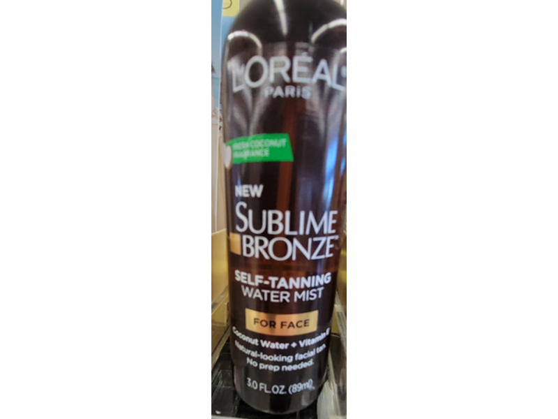 L'Oreal Paris Sublime Bronze Self Tanning Facial Mist, Coconut Water & Vitamin E, 3 fl oz/89 mL