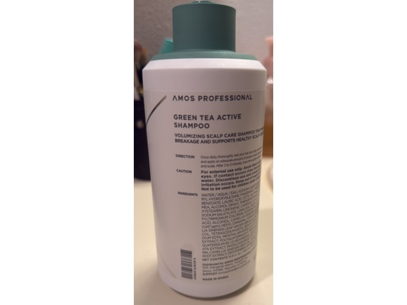 Amos Green Tea Active Shampoo, 16.9 fl oz/500 mL