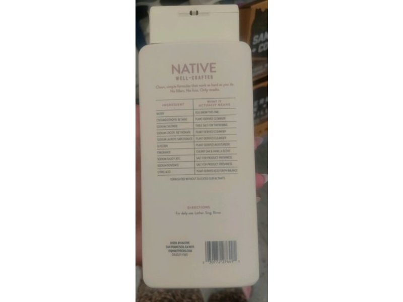 Native Body Wash, Cherry Oak & Vanilla, 18 fl oz/532 mL