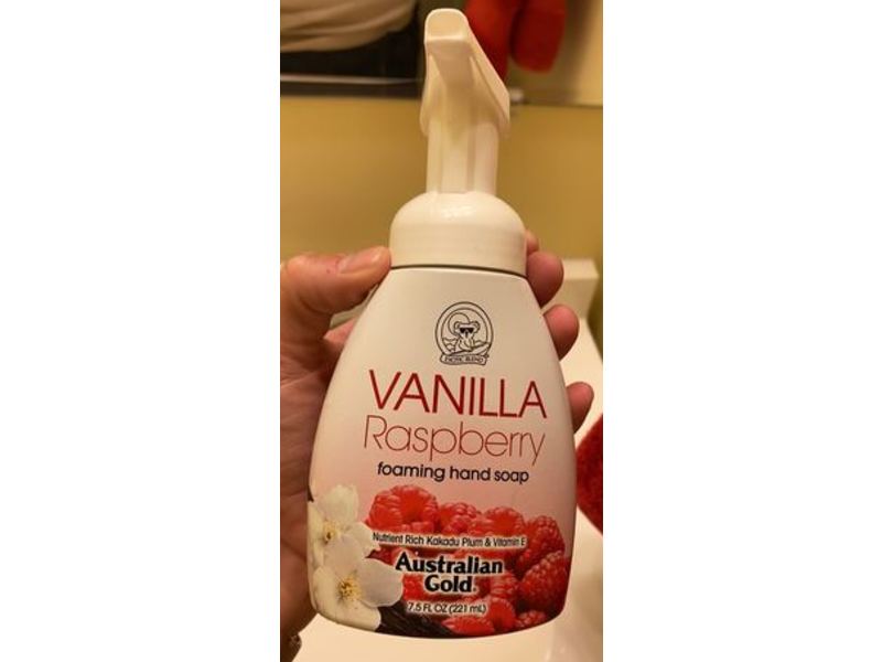 Australian Gold Foaming Hand Soap, Vanilla Raspberry, 7.5 fl oz/221 mL