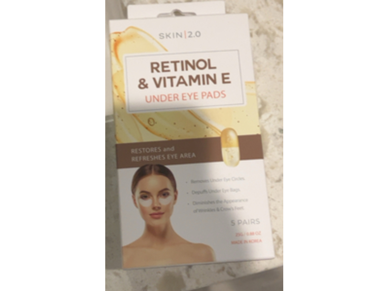 Skin 2.0 Under Eye Pads, Retinol and Vitamin E, 5 Count
