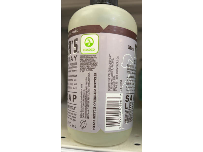 Mrs. Meyer's Clean Day Hand Soap, Lavender, 12.5 fl oz/370 mL