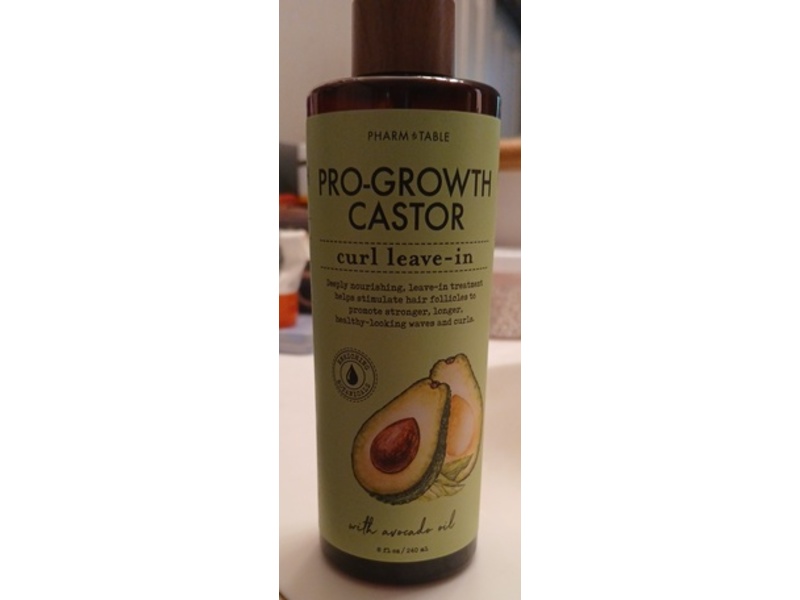 Pharm To Table Pro-Growth Castor Curl Leave-In, Avocado Oil, 8 fl oz/240 mL