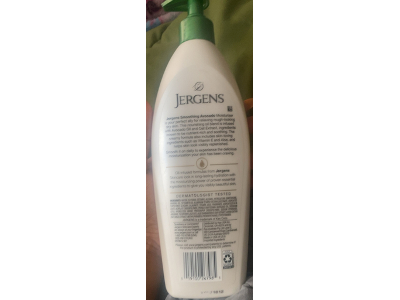 Jergens Oil-Infused Smoothing Avocado Moisturizer, 16.8 fl oz/496 mL