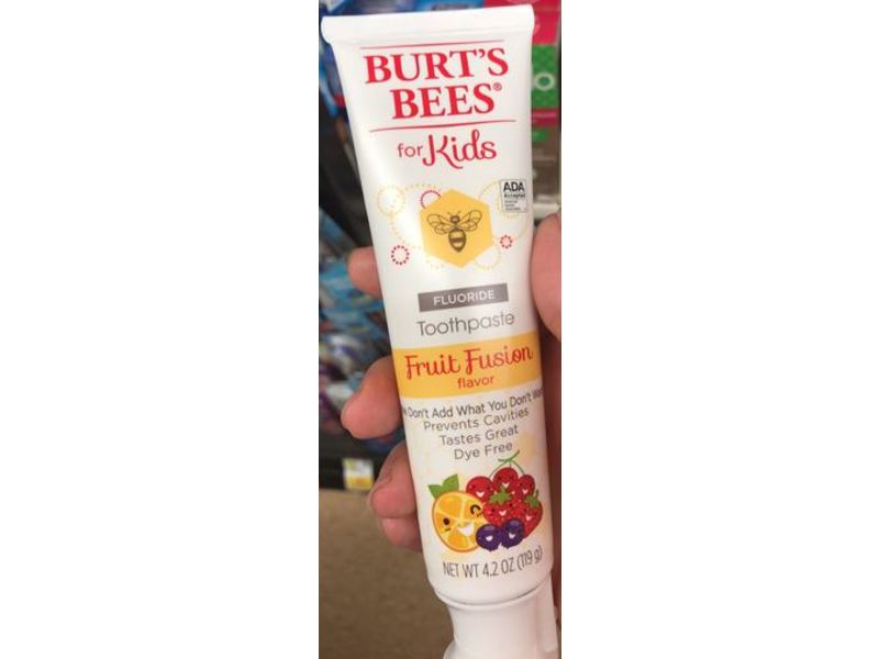 Burt's Bees Kids Fluoride Toothpaste, Fruit Fusion, 4.2 oz/119 g