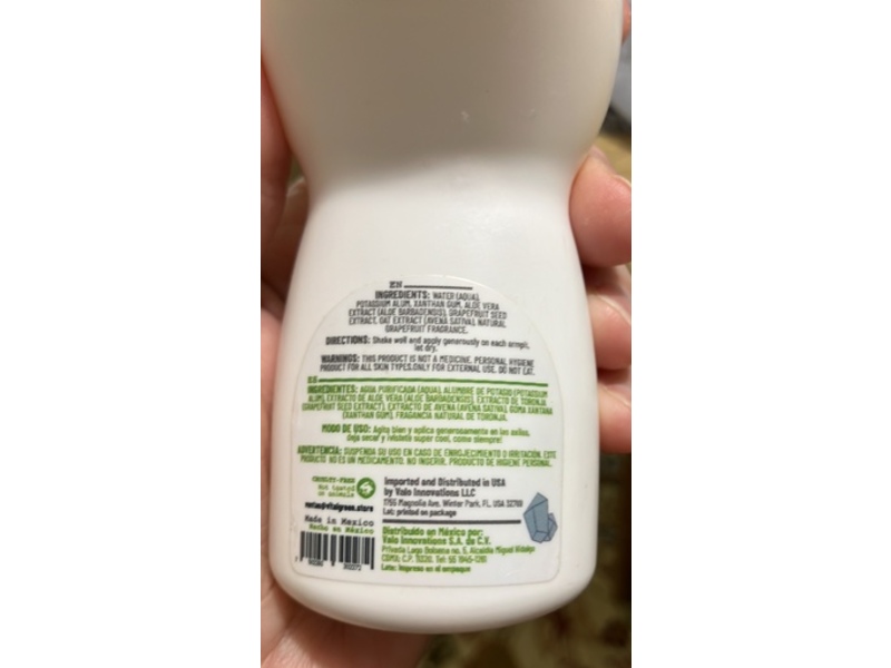 Vital Green Kids Roll-On Crystal Deodorant, Potassium Alum, 3.04 oz/90 mL, Pack Of 2