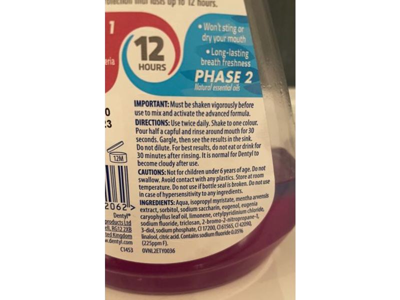 Dentyl Active Alcohol Free Mouthwash Fresh Clove, 500 mL