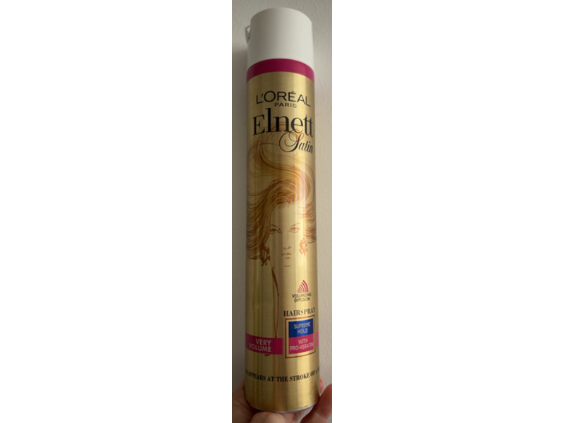 L'Oreal Paris Elnett Satin Hairspray, Pro - Keratin, 400 mL