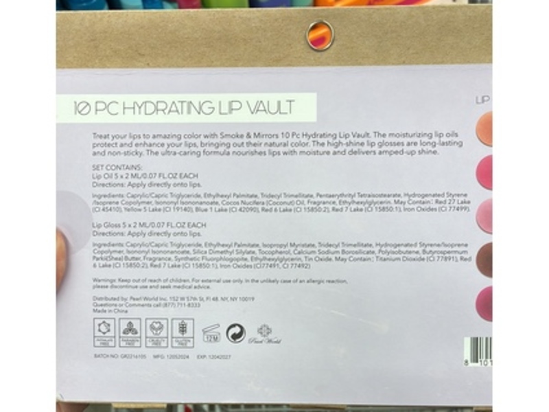 Smoke & Mirrors Cosmetics Hydrating Vault, Lip Gloss, 0.07 fl oz/2 mL, 10 Count