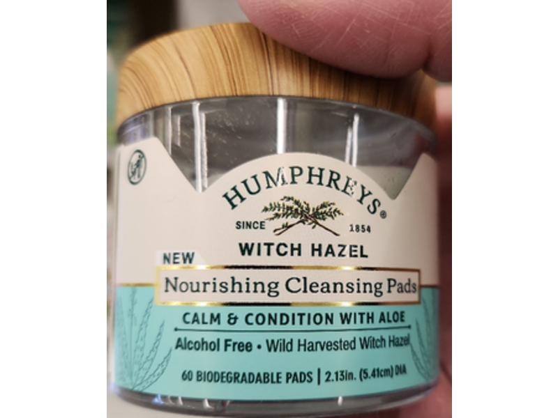 Humphreys Nourishing Witch Hazel Cleansing Pads, Aloe, 60 Counts
