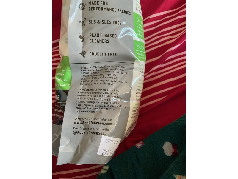 Rockin' Green Platinum Series Active Wear Laundry Detergent Powder, 45 oz (11.3 kG)