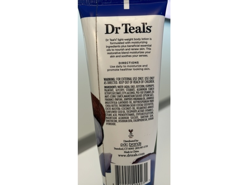 Dr Teal's Body Lotion, Coconut oil, 3 fl oz/88 mL