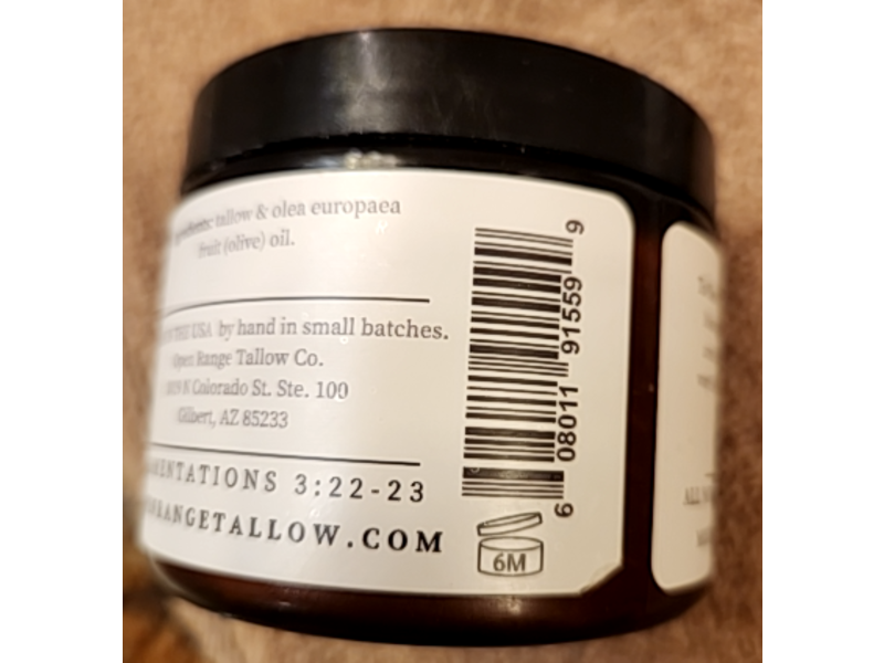 Open Range Tallow Co Whipped Tallow Lip Balm, 3.3 oz