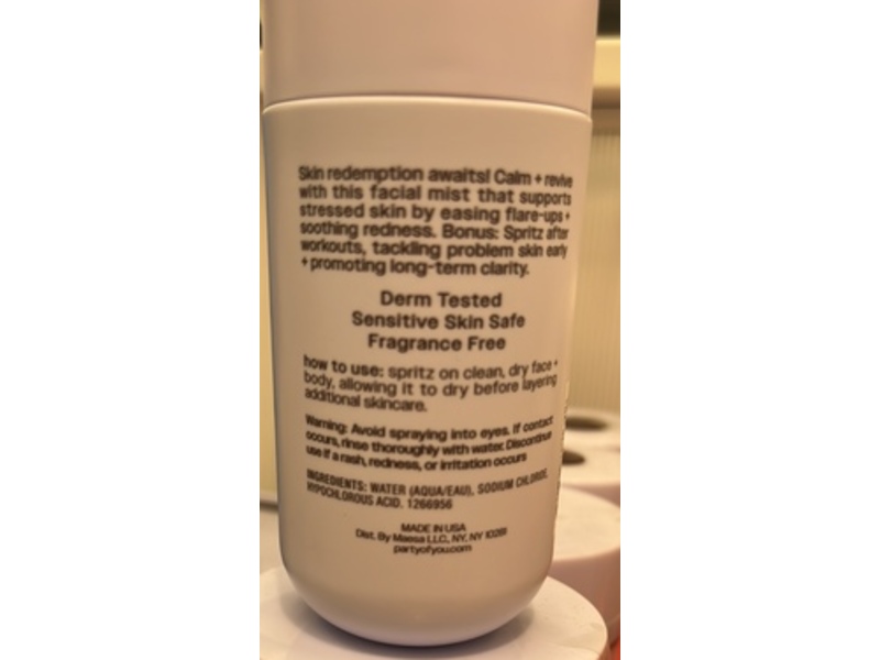 Party Of You Skin Sin Redemption Spray, Hypochlorous Acid, 5 fl oz/148 mL