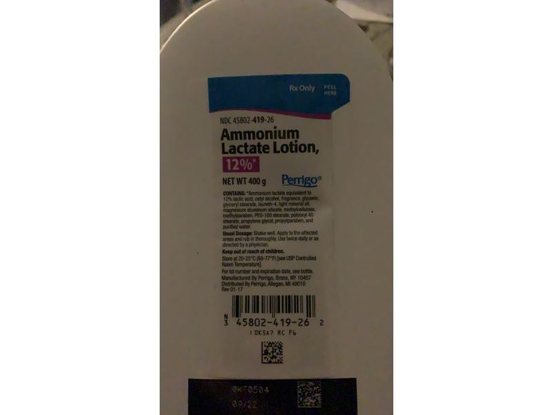 Ammonium Lactate Lotion 12%, 400 g Perrigo (RX)