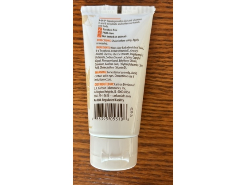 Carlson ADE Hand & Body Cream, Unscented, 2 oz/56 g