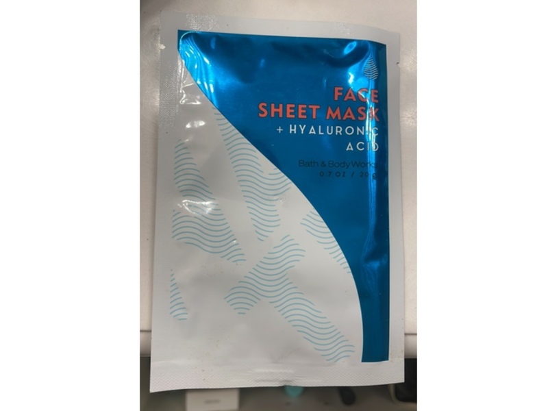 Bath & Body Works Face Sheet Mask, Hyaluronic Acid, 0.7 oz/20 g