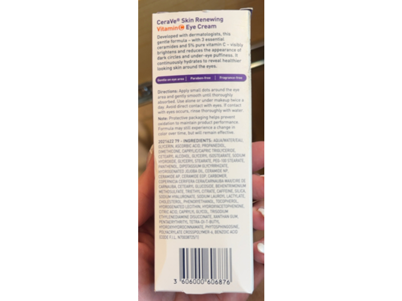 CeraVe Skin Renewing Vitamin C Eye Cream, 0.5 fl oz/15 mL