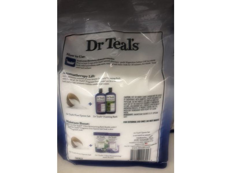 Dr. Teal's Pure Epsom Salt Soaking Solution, Fragrance Free, 1.81 kg, Pack Of 4