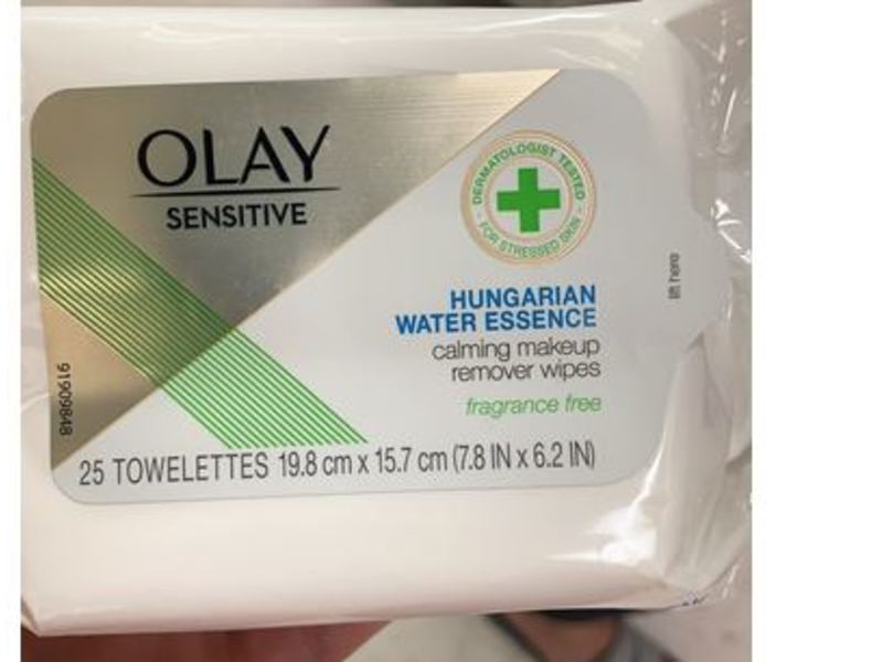 Olay Sensitive Calming Makeup Remover Wipes, Hungarian Water Essence, 25 Count